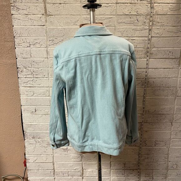 COLDWATER CREEK denim Blue Jean JACKET embroidered Stretch PM - Picture 6 of 13